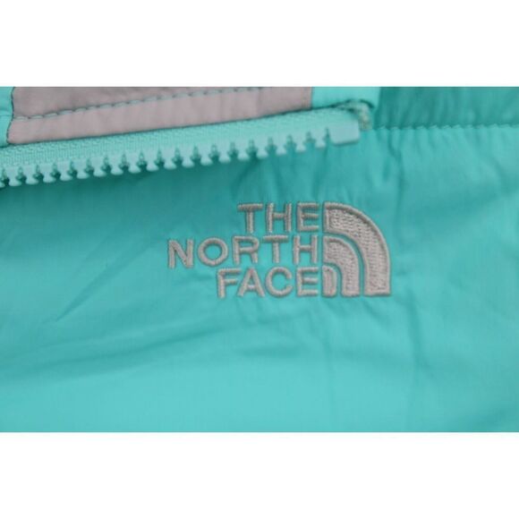 THE NORTH FACE LG GIRLS 14/16 TEAL/GRAY PUFFER LIGHT WEIGHT COAT - Picture 4 of 11